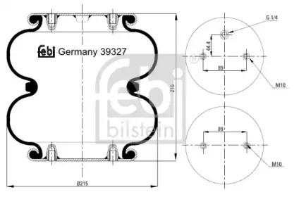39327 FEBI BILSTEIN Кожух пневматической рессоры 39327 FEBI BILSTEIN Кожух пневматической рессоры