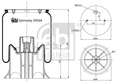 39504 FEBI BILSTEIN Кожух пневматической рессоры 39504 FEBI BILSTEIN Кожух пневматической рессоры