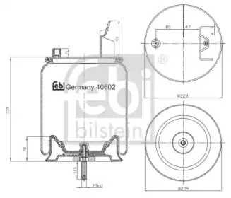 40602 FEBI BILSTEIN Кожух пневматической рессоры 40602 FEBI BILSTEIN Кожух пневматической рессоры