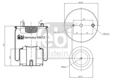 45672 FEBI BILSTEIN Кожух пневматической рессоры 45672 FEBI BILSTEIN Кожух пневматической рессоры