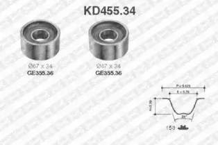 KD455.34 SNR Комплект ремня ГРМ KD455.34 SNR Комплект ремня ГРМ