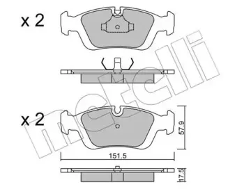 22-0124-0 METELLI Комплект тормозных колодок, дисковый тормоз 22-0124-0 METELLI Комплект тормозных колодок, дисковый тормоз