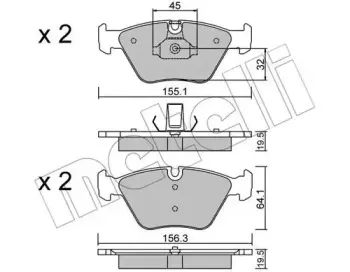 22-0207-3 METELLI Комплект тормозных колодок, дисковый тормоз 22-0207-3 METELLI Комплект тормозных колодок, дисковый тормоз
