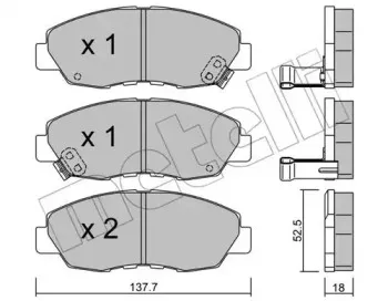 22-0384-0 METELLI Комплект тормозных колодок, дисковый тормоз 22-0384-0 METELLI Комплект тормозных колодок, дисковый тормоз