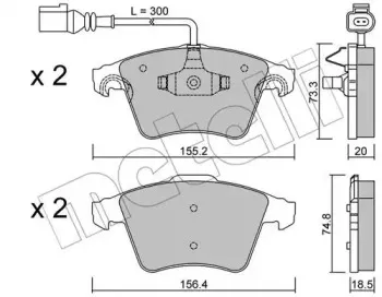 22-0552-2 METELLI Комплект тормозных колодок, дисковый тормоз 22-0552-2 METELLI Комплект тормозных колодок, дисковый тормоз