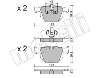 22-0643-0 METELLI Комплект тормозных колодок, дисковый тормоз 22-0643-0 METELLI Комплект тормозных колодок, дисковый тормоз