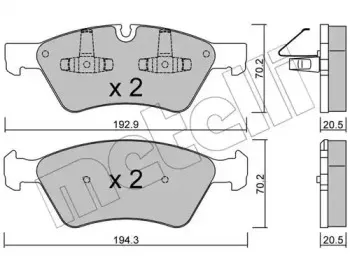 22-0670-0 METELLI Комплект тормозных колодок, дисковый тормоз 22-0670-0 METELLI Комплект тормозных колодок, дисковый тормоз