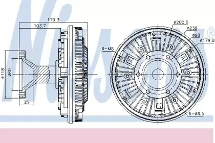 86065 NISSENS Сцепление, вентилятор радиатора 86065 NISSENS Сцепление, вентилятор радиатора