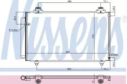 940708 NISSENS Конденсатор, кондиционер 940708 NISSENS Конденсатор, кондиционер