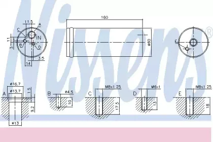 95524 NISSENS Осушитель, кондиционер 95524 NISSENS Осушитель, кондиционер