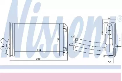 70222 NISSENS Теплообменник, отопление салона 70222 NISSENS Теплообменник, отопление салона