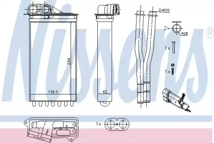 71161 NISSENS Теплообменник, отопление салона 71161 NISSENS Теплообменник, отопление салона