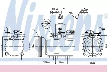 890130 NISSENS Компрессор, кондиционер 890130 NISSENS Компрессор, кондиционер