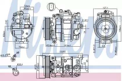 890191 NISSENS Компрессор, кондиционер 890191 NISSENS Компрессор, кондиционер