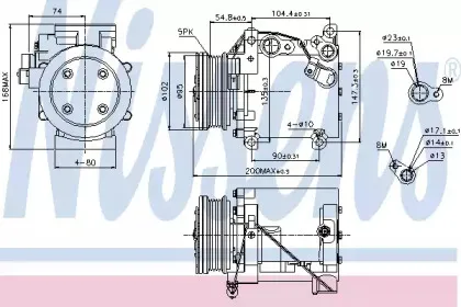 89227 NISSENS Компрессор, кондиционер 89227 NISSENS Компрессор, кондиционер