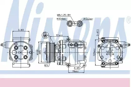 89358 NISSENS Компрессор, кондиционер 89358 NISSENS Компрессор, кондиционер