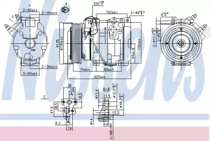 89558 NISSENS Компрессор, кондиционер 89558 NISSENS Компрессор, кондиционер