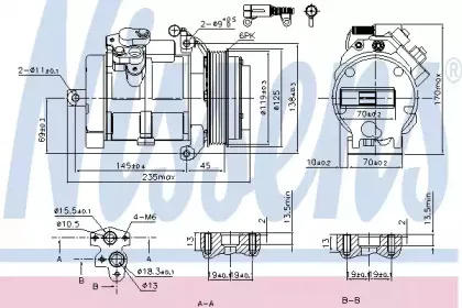89606 NISSENS Компрессор, кондиционер 89606 NISSENS Компрессор, кондиционер