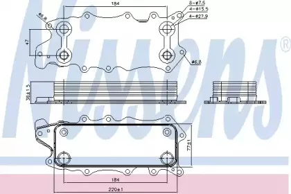 90784 NISSENS масляный радиатор, двигательное масло 90784 NISSENS масляный радиатор, двигательное масло