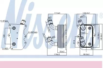 90919 NISSENS масляный радиатор, двигательное масло 90919 NISSENS масляный радиатор, двигательное масло