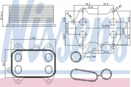 90681 NISSENS масляный радиатор, двигательное масло 90681 NISSENS масляный радиатор, двигательное масло