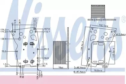 90907 NISSENS масляный радиатор, двигательное масло 90907 NISSENS масляный радиатор, двигательное масло