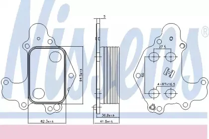 90968 NISSENS масляный радиатор, двигательное масло 90968 NISSENS масляный радиатор, двигательное масло