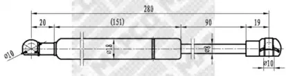 91801 MAPCO Газовая пружина, крышка багажник 91801 MAPCO Газовая пружина, крышка багажник