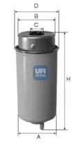 24.432.00 UFI Топливный фильтр 24.432.00 UFI Топливный фильтр