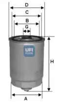 24.441.00 UFI Топливный фильтр 24.441.00 UFI Топливный фильтр