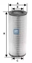 27.524.00 UFI Воздушный фильтр 27.524.00 UFI Воздушный фильтр