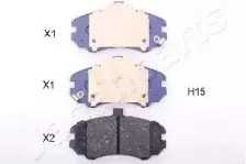 PA-H15AF JAPANPARTS Комплект тормозных колодок, дисковый тормоз PA-H15AF JAPANPARTS Комплект тормозных колодок, дисковый тормоз