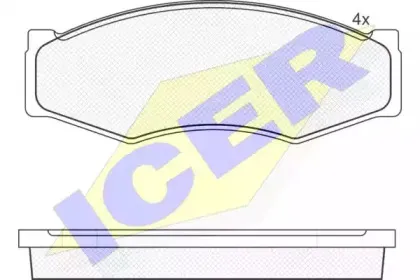 140526 ICER Комплект тормозных колодок, дисковый тормоз 140526 ICER Комплект тормозных колодок, дисковый тормоз