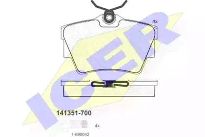 141351-700 ICER Комплект тормозных колодок, дисковый тормоз 141351-700 ICER Комплект тормозных колодок, дисковый тормоз