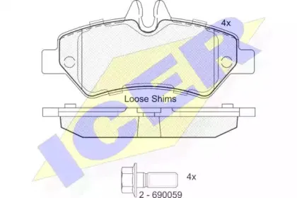 141787-204 ICER Комплект тормозных колодок, дисковый тормоз 141787-204 ICER Комплект тормозных колодок, дисковый тормоз