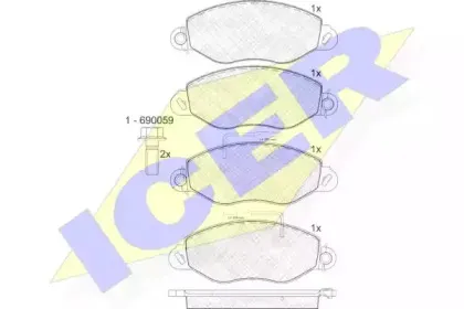 141808 ICER Комплект тормозных колодок, дисковый тормоз 141808 ICER Комплект тормозных колодок, дисковый тормоз
