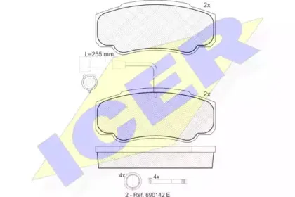 141847 ICER Комплект тормозных колодок, дисковый тормоз 141847 ICER Комплект тормозных колодок, дисковый тормоз