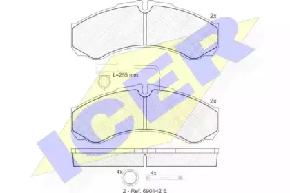 141848 ICER Комплект тормозных колодок, дисковый тормоз 141848 ICER Комплект тормозных колодок, дисковый тормоз