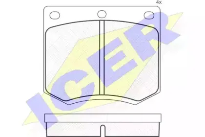 180255 ICER Комплект тормозных колодок, дисковый тормоз 180255 ICER Комплект тормозных колодок, дисковый тормоз