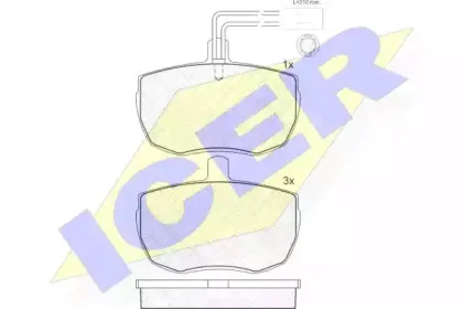180672 ICER Комплект тормозных колодок, дисковый тормоз 180672 ICER Комплект тормозных колодок, дисковый тормоз