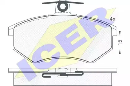 180835 ICER Комплект тормозных колодок, дисковый тормоз 180835 ICER Комплект тормозных колодок, дисковый тормоз