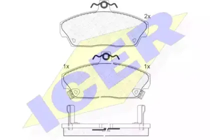 180860 ICER Комплект тормозных колодок, дисковый тормоз 180860 ICER Комплект тормозных колодок, дисковый тормоз