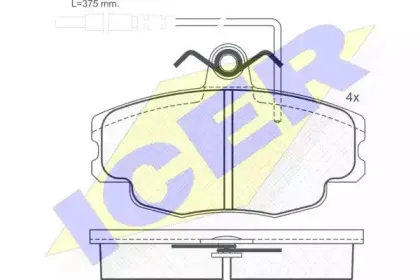 180863 ICER Комплект тормозных колодок, дисковый тормоз 180863 ICER Комплект тормозных колодок, дисковый тормоз