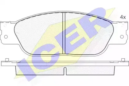 181545 ICER Комплект тормозных колодок, дисковый тормоз 181545 ICER Комплект тормозных колодок, дисковый тормоз