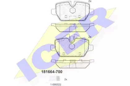181664-700 ICER Комплект тормозных колодок, дисковый тормоз 181664-700 ICER Комплект тормозных колодок, дисковый тормоз