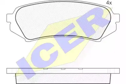 181734 ICER Комплект тормозных колодок, дисковый тормоз 181734 ICER Комплект тормозных колодок, дисковый тормоз
