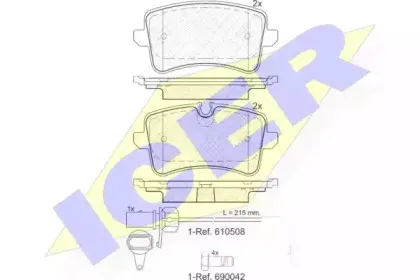 181986-203 ICER Комплект тормозных колодок, дисковый тормоз 181986-203 ICER Комплект тормозных колодок, дисковый тормоз