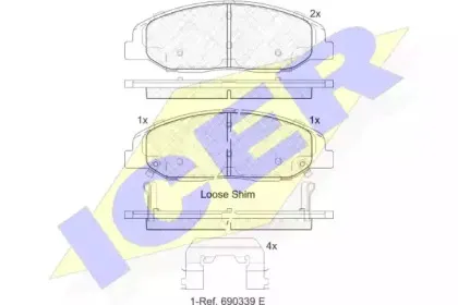 182141 ICER Комплект тормозных колодок, дисковый тормоз 182141 ICER Комплект тормозных колодок, дисковый тормоз