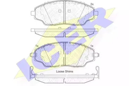 182167 ICER Комплект тормозных колодок, дисковый тормоз 182167 ICER Комплект тормозных колодок, дисковый тормоз