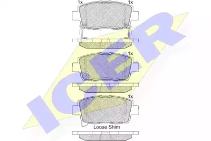 182205 ICER Комплект тормозных колодок, дисковый тормоз 182205 ICER Комплект тормозных колодок, дисковый тормоз